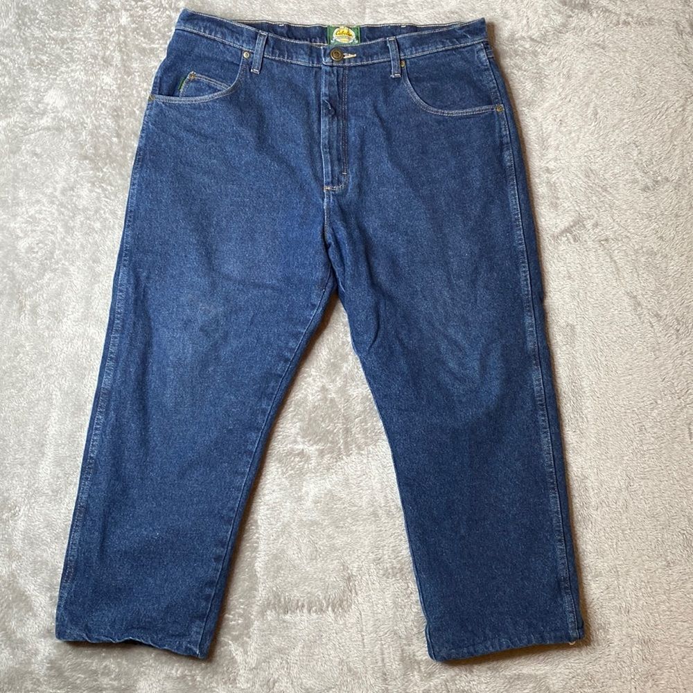 Cabela's Insulated Red Flannel Lined Work Wear Jeans 38x32